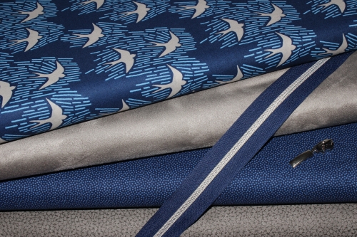 Preview: Designerbaumwollstoff Whitehaven dunkelblau (10 cm)