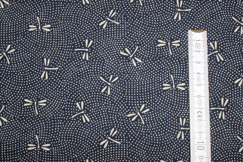 japanische Designerbaumwolle Libellen Punkte (10 cm)