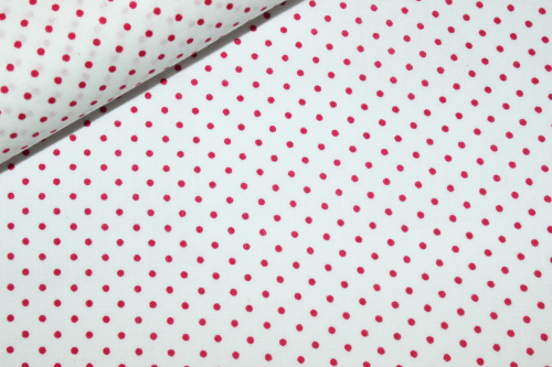Baumwolle Tupfen weiß/ dunkleres pink (10 cm)