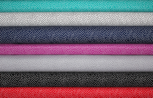 Preview: Designerbaumwolle Garden Pindot rot/weiß (10 cm)