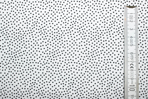 Preview: Designerbaumwolle Garden Pindot weiß/schwarz (10 cm)