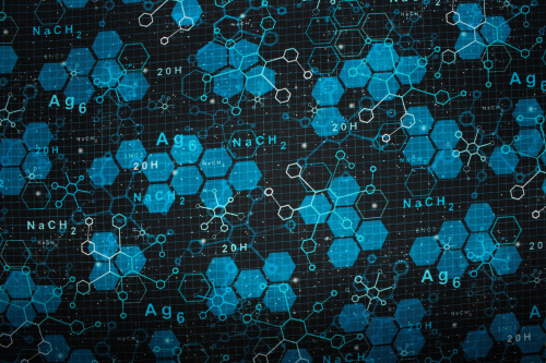 Preview: Designerbaumwollstoff "Science Fair" Chemie  (10 cm)