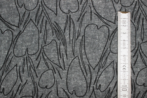 Leinen-/ Baumwollgemisch Driftless grey/black (10 cm)