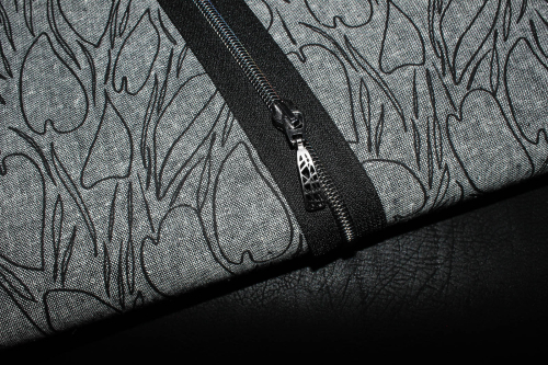 Leinen-/ Baumwollgemisch Driftless grey/black (10 cm)