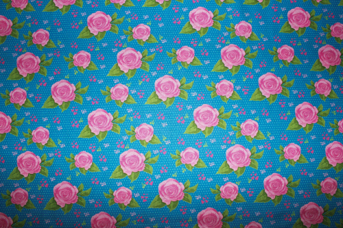 Preview: Baumwollstoff Rosenliebe blau  (10 cm)