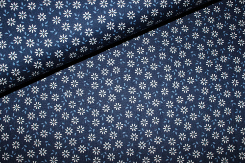 Baumwolle Blümchen navy (10 cm)