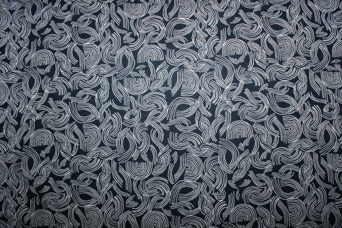 Preview: Baumwoll-/ Leinengemisch Midnight Garden Knotentanz dunkelblau (10 cm)