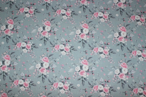 Preview: Baumwollstoff Rosensträußchen (10 cm)