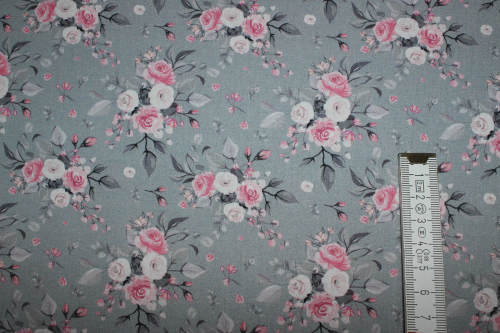 Preview: Baumwollstoff Rosensträußchen (10 cm)