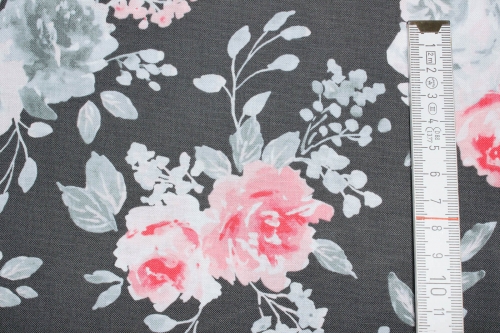 Preview: Designer-Baumwollstoff Colette grau (10 cm)