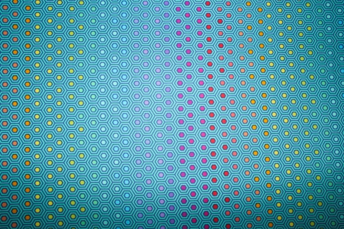 Preview: Designerbaumwolle Tula Pink Hexy rainbow peacock (10 cm)