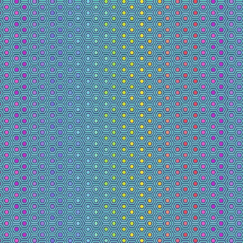 Preview: Designerbaumwolle Tula Pink Hexy rainbow peacock (10 cm)