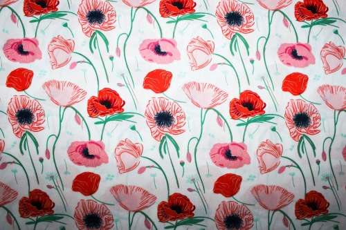 Preview: Designerbaumwollstoff Poppy Hill (10 cm)