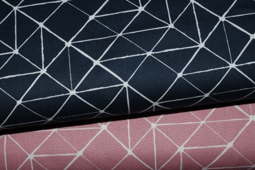 Preview: Baumwollstoff grafisches Muster altrosa (10 cm)