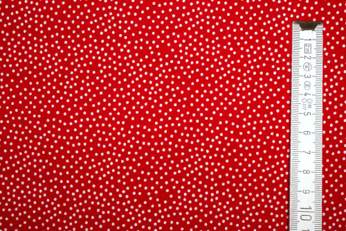 Preview: Designerbaumwolle Garden Pindot rot/weiß (10 cm)