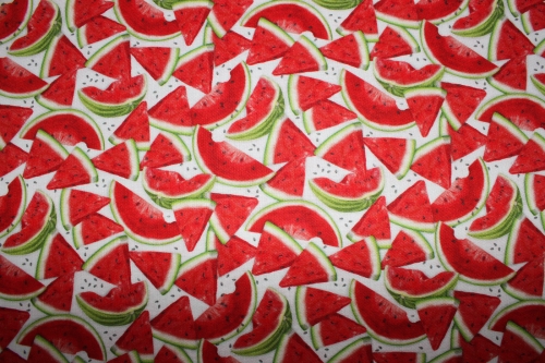 Preview: Designerbaumwolle Watermelon weiß (10 cm)