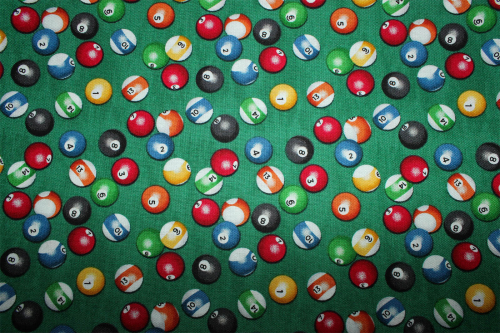 Preview: Designer-Baumwollstoff Man Cave Billiardkugeln (10 cm)