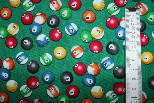 Preview: Designer-Baumwollstoff Man Cave Billiardkugeln (10 cm)