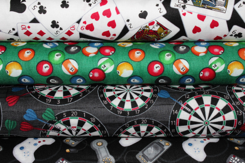 Preview: Designer-Baumwollstoff Man Cave Billiardkugeln (10 cm)