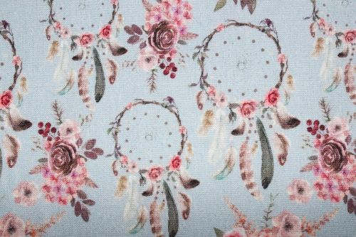 Preview: Baumwolle Traumfänger dusty blue (10 cm)