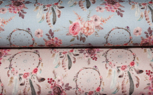 Baumwolle Traumfänger dusty blue (10 cm)