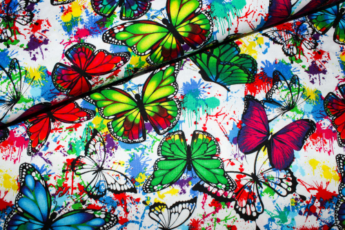 Designer- Baumwollstoff BUTTERFLY DROPS OF COLOR (10 cm)