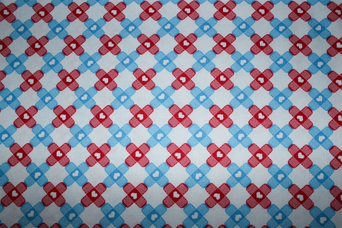 Preview: Designer-Baumwollstoff Pflastermuster weiß (10 cm)