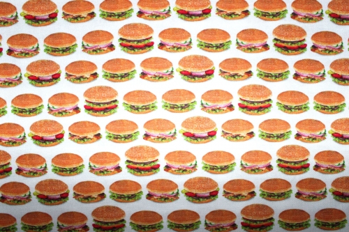 Preview: Designerbaumwolle Burger weiß (10 cm)