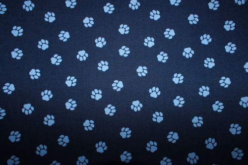 Preview: Baumwolle Pfötchen blau (10 cm)