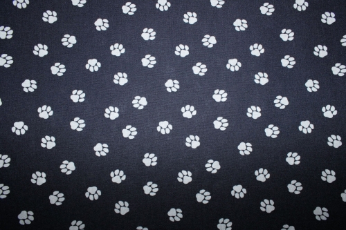 Preview: Baumwolle Pfötchen dunkelgrau (10 cm)