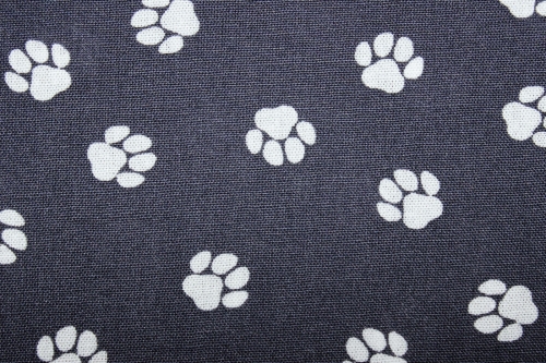 Preview: Baumwolle Pfötchen dunkelgrau (10 cm)