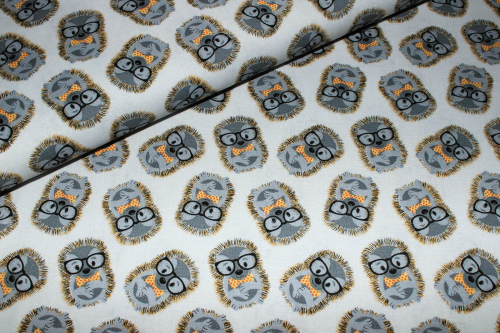 Designerbaumwolle Igel hellgrau (10 cm)