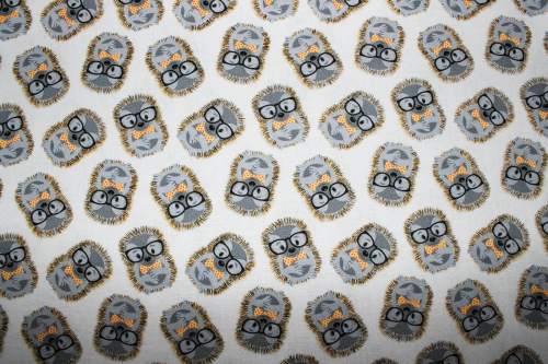 Preview: Designerbaumwolle Igel hellgrau (10 cm)