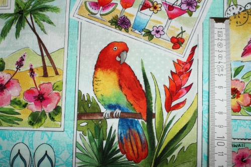 Preview: Designerbaumwollstoff Greetings from ... (10 cm)