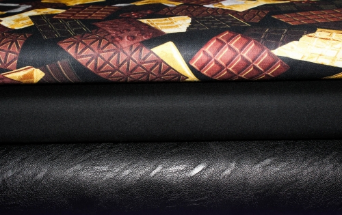 Preview: Designerbaumwollstoff 14 Karat Chocolate Black (10 cm)