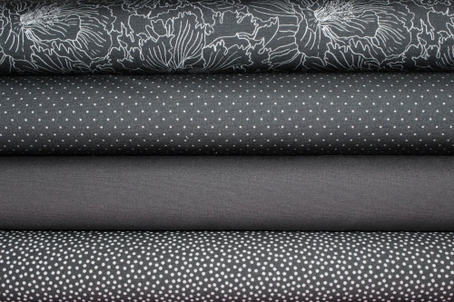 Preview: Baumwolle Emilie unregelmäßige Punkte dunkelgrau (10 cm)