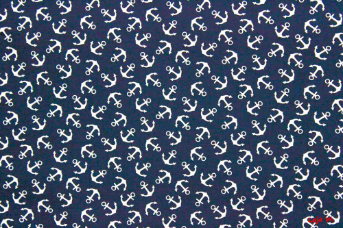 Baumwollstoff Anker dunkelblau (10 cm)