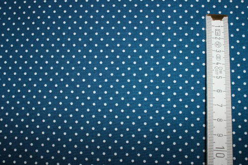 Preview: Baumwollstoff Punkte jeansblau/weiß (10 cm)