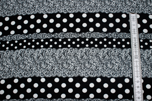 Preview: Viskose Jersey "Vavaillon Point" schwarz/weiß (10 cm)