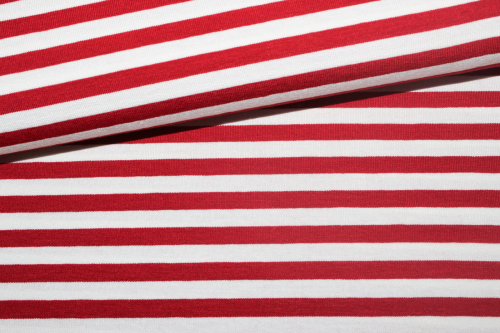 Viskose-Jersey "Vaubourg" rot/weiß (10 cm)