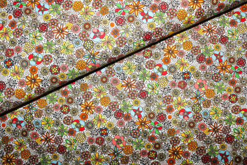 Designerbaumwolle "London Calling" weiß (10 cm)