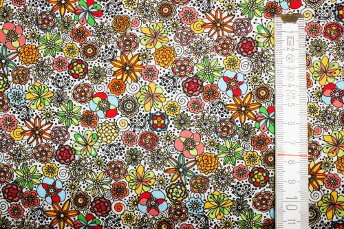 Preview: Designerbaumwolle "London Calling" weiß (10 cm)