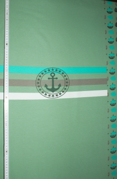 Jersey-Panel "Maritimes Feeling" grün