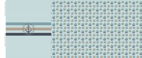 Preview: Jersey-Panel "Maritimes Feeling" gedecktes türkis