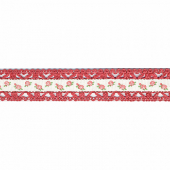 Spitze mit Blumenband rosenholz (1m)