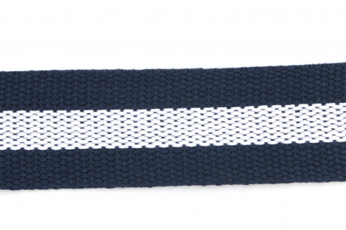 Preview: Gurtband 38mm blau/weiß (1 m)