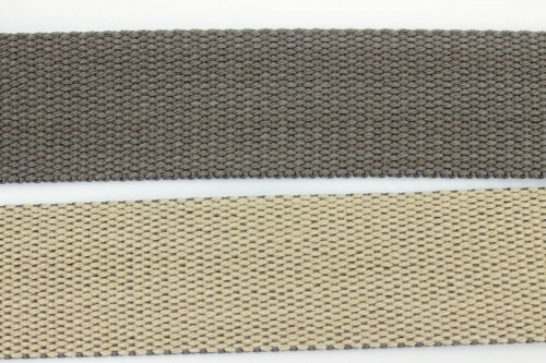 Preview: Gurtband zweifarbig 30mm warmes grau/sand (1 m)