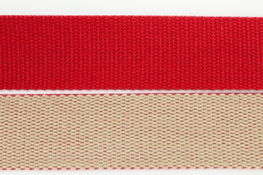 Gurtband zweifarbig 30mm rot/sand (1 m)