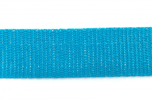 Preview: Gurtband Glitzer 30mm türkis/silber (1 m)