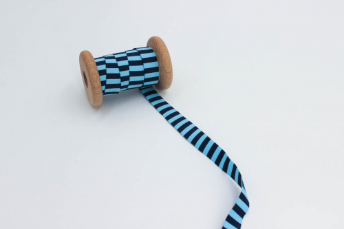 Webband Streifen dunkelblau/ hellblau (1 m)
